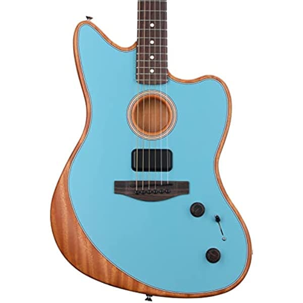 Fender - Guitarra electroacústica de 6 cuerdas, para diestros, azul hielo (972233183)