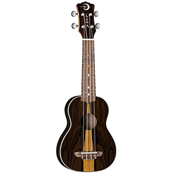 Luna Guitars Ziricote Ukelele soprano de 4 cuerdas con funda (UKE ZIRI S)