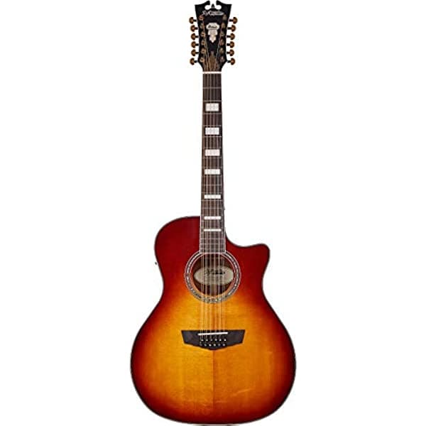 D'Angelico Electro - Guitarra electroacústica de 6 cuerdas, para diestros, Iced Tea Burst (DAPG212ITBAPS)
