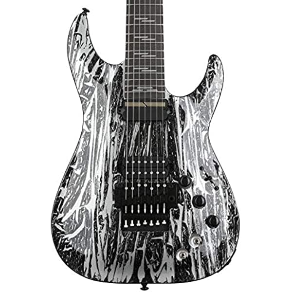 Schecter C-7 FR-S Silver Mountain Guitarra Eléctrica - Negro y Plata 1463