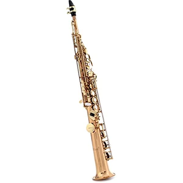 Selmer SSS411 Saxofón soprano - Cuerpo de latón rosa con llaves de latón amarillo