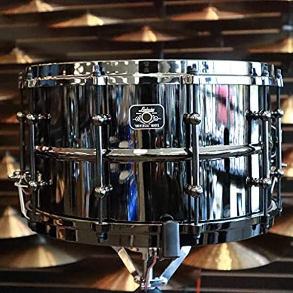 Ludwig Tambor universal de latón de 8 x 14 pulgadas con hardware de níquel negro