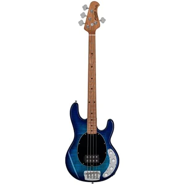 Sterling by Music Man Bajo de 4 cuerdas, para diestros, azul Neptuno (RAY34FM-NBL-M2)