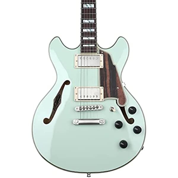 D'Angelico Mini DC - Guitarra eléctrica de cuerpo semihueco (edición limitada), color salvia DADMINIDCSAGESNS