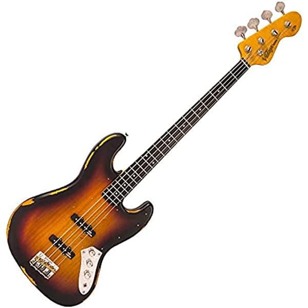 Vintage Brand VJ74MRSSB - Bajo eléctrico con acabado envejecido Sunburst