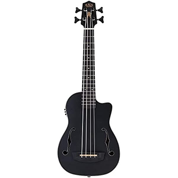 Kala Brand Music Co. Journeyman, Ukelele de 4 cuerdas, negro, (UBASS-JYMN-BK-FS)
