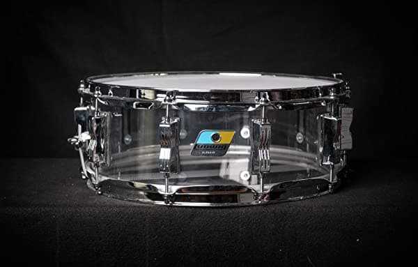 Ludwig Vistalite Series 14 x 5, redoblante acrílico transparente con bordonera Supraphonic LS901VXX38