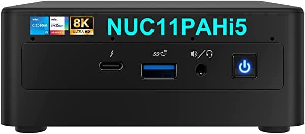 Intel NUC 11, NUC11PAHi5 Canyon Mini PC de escritorio, mini computadora Win 10 Pro, procesador Core i5-1135G7, 4Core, caché de 8MB, gráficos Iris Xe de 28W, WiFi6, Thunderbolt 3 (16GB RAM + 256GB PCIe SSD) ‎NUC11PAHi5 16GB RAM + 256GB SSD