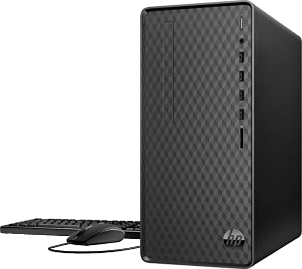 PC de escritorio HP M01 de alto rendimiento, AMD 8-Core Ryzen 7-4700G, 8GB DDR4, 256GB PCIe SSD, AMD Radeon Graphics, WiFi, Bluetooth, lector de tarjetas de memoria, Windows 10, teclado y mouse con cable, mouse pad ABYS