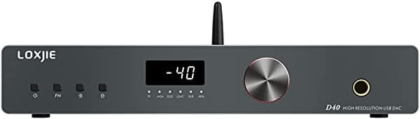 LOXJIE Amplificador de auriculares D40 DAC, 2 chips ES9068AS D/A, 4 x Dual OP AMP OPA1612, MQA decodificación completa XU216 USB, Qualcomm Bluetooth XMOS con control remoto de función completa