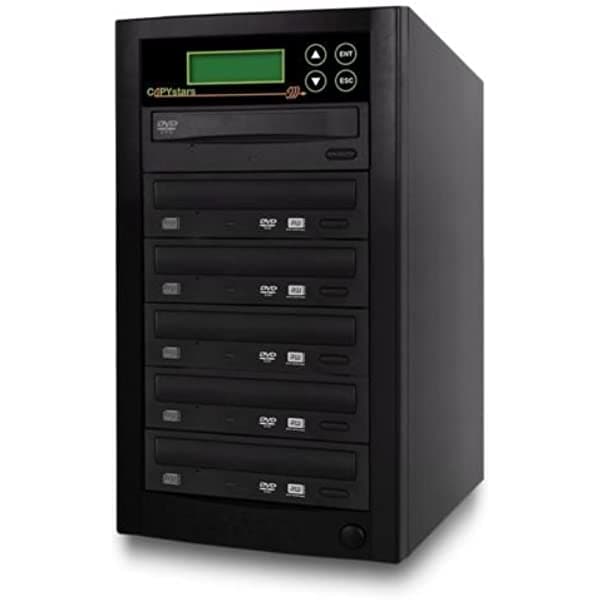 Copystars Duplicador de DVD, unidad de grabador de CD-DVD, torre de copiadora duplicadora de 1-5, 24 x Sata SYS-1-5-LAS