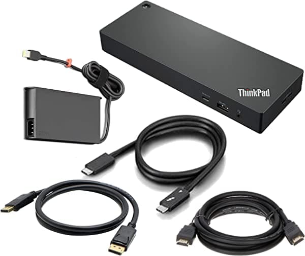 Generic Lenovo - Base universal Thunder Bolt 4 (40B00135US) con DisplayPort ShopSmart y paquete HDMI JLN40B00135USK