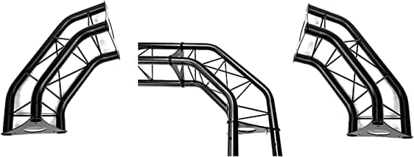 Cedarslink Par (2) Dos de metal negro esquinas para establo Triángulo Vigas Iluminación de DJ arco