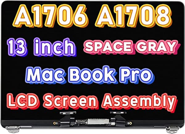 WARWOLFTEAM A1706 A1708 Pantalla LCD Retina Completa Repuesto MacBook Pro 13" 2016-2017 Space Gray A1706 A1708 LCD