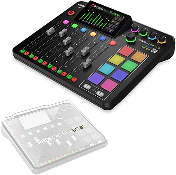 RØDE Microphones RODE RODECaster Pro II Estudio de Producción de Audio Integrado con Cobertura de Policaronato RODECover II RCPII
