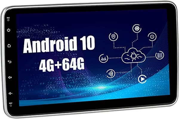 SYGAV 2 DIN Android 10 estéreo para auto 10.2" pantalla giratoria, 4G+64G con navegación GPS, DSP incorporado, Dash Kit (doble DIN)