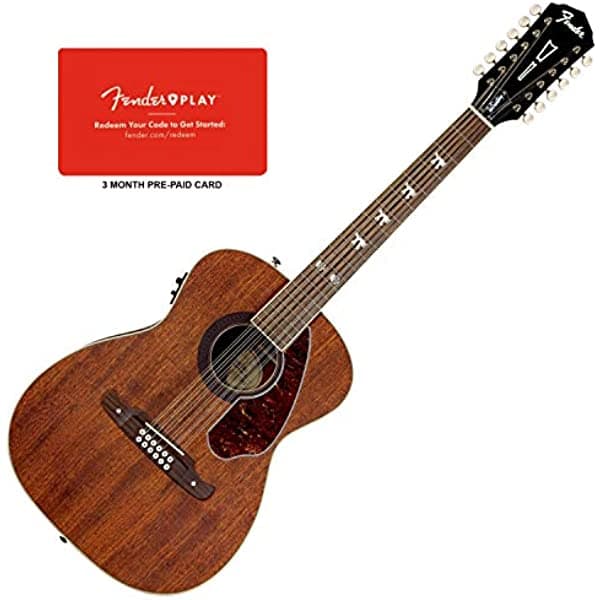 Fender Tim Armstrong Hellcat - Guitarra acústica de 12 cuerdas con tarjeta de prepago de 3 meses 971792022