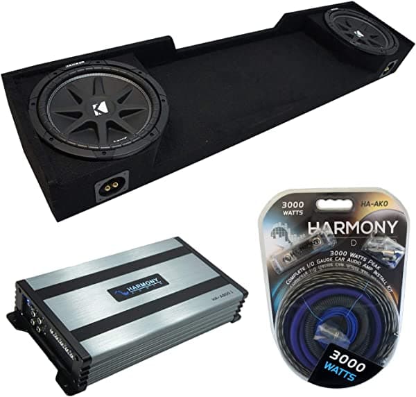 Compatible con Chevy CK Silverado Extended Truck, Kicker Bundle Comp C12 Dual 12" caja para subwoofer + amplificador Harmony HA-A800.1 KICKER16-PACK1834-H