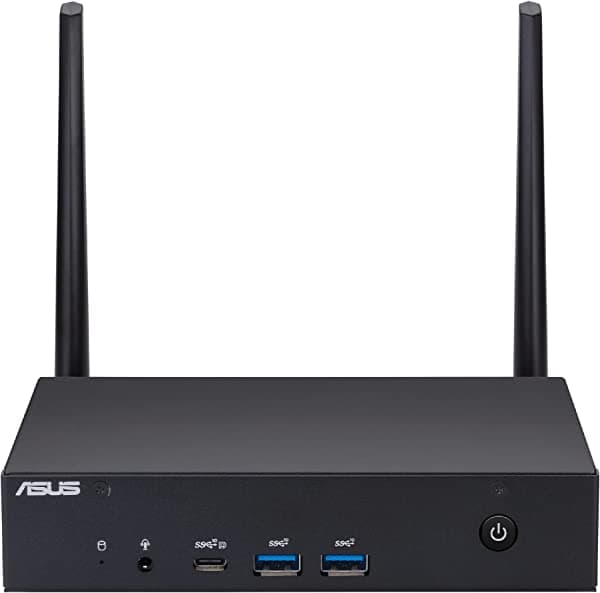 ASUS PL63 Mini PC Barebone con Intel Core i5-1135G7, hasta 64 GB DDR4 RAM, una ranura M.2 PCIe, WiFi 6, Bluetooth, Dual USB-C 3.2 Gen2 soporta DP 1.4 y suministro de energía, hardware TPM con soporte VESA PL63-BB5000XT-O