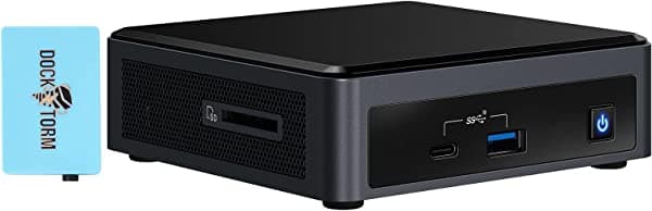 NUC Intel NUC10I3FNK Business Mini escritorio negro (Intel i3-10110U 2 núcleos, 8 GB de RAM, 256 GB PCIe SSD, Intel UHD, WiFi, Bluetooth, 1 HDMI, tarjeta SD, Win 10 Pro) con Hub