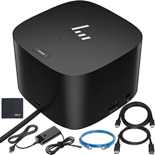 ZoomSpeed Paquete para: HP Thunderbolt Dock 120W G4 (4J0A2AA#ABA) (4J0A2AA) + cable HDMI ZoomSpeed + cable DisplayPort ZoomSpeed + cable Ethernet ZoomSpeed - Kit de arranque ZoomSpeed ZSHP4J0A2AAJK