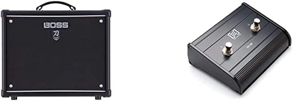 Boss Katana-50 MkII 1 x 12 pulgadas, 50 vatios Combo Amp y interruptor de pie Hosa FSC-385, estilo guitarra, doble cierre
