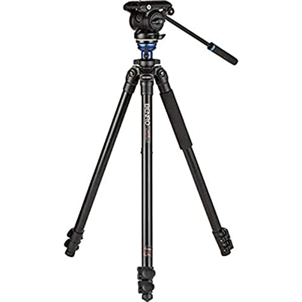 Benro A2573F - Trípode de aluminio con cabezal de vídeo fluido S4Pro A2573FS4PRO