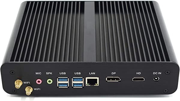 PARTAKER B16 Mini PC sin ventilador, computadora de escritorio delgada, Intel i7 8550U/i7 8565U/i7 8559U 8ª generación, CPU de 4 núcleos, RAM DDR4 de 32 GB, SSD de 512 GB, disco duro de 1 TB, 4K 4096x2304, HDMI, DP, WiFi, funda de aleación de aluminio B16-I7 8550U-32G512G1TB