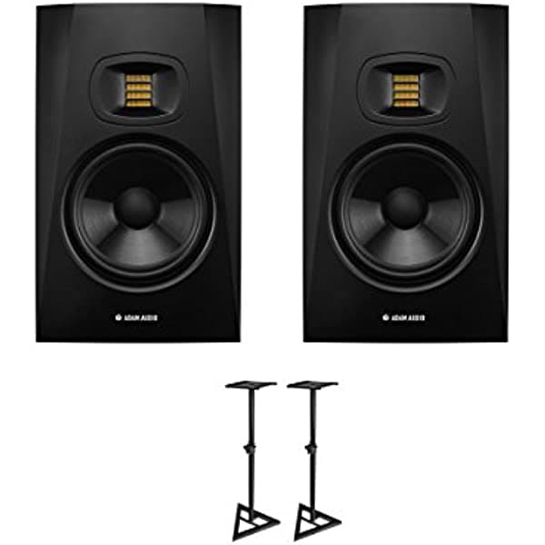 2 X Adam T7 V Monitor De Estudio Activo Altavoces Con Alimentación + Ultimate Support Stands