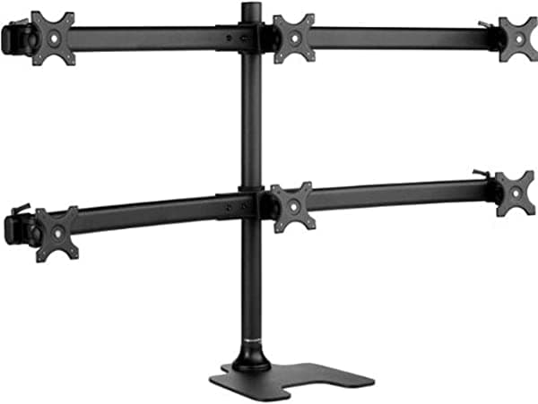 Atdec SD-FS-H Spacedec - Soporte de seis monitores con opción de montaje independiente o perno a través de tornillo y mecanismo de cambio rápido, color negro