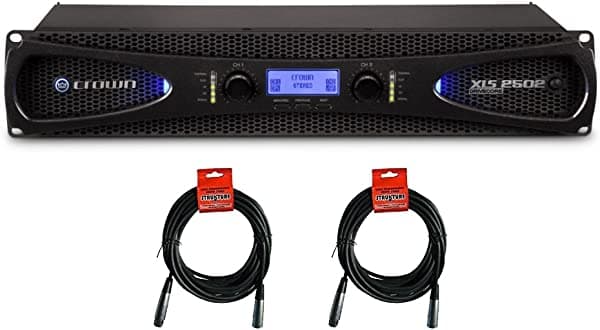 Crown XLS 2502 de 2 canales, 775 W 4 pulgadas y paquete de cables XLR de 20 pies