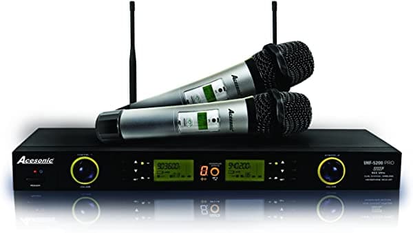 acesonic uhf-5200 Pro 900 MHz Digital sistema de micrófono inalámbrico, IR True Diversity sincronización, 100 canales 4332801007
