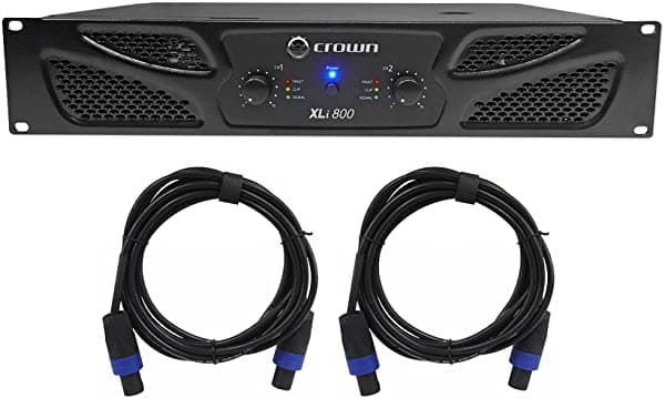 Crown Corona Pro XLI800 600 W DJ de 2 canales/Pa amplificador de potencia AMP + cables XLI 800 XLI800+RCSS1610
