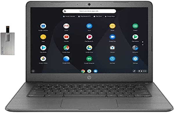 2020 HP 14" HD Display Chromebook, AMD A4-9120C Processor, 4GB RAM, 32GB eMMC, HD Webcam, Bang&Olufsen Audio, AMD Radeon R4 Graphics, Media Card Chrome OS, Gris, Pizarra gris ‎14-DB1022DX