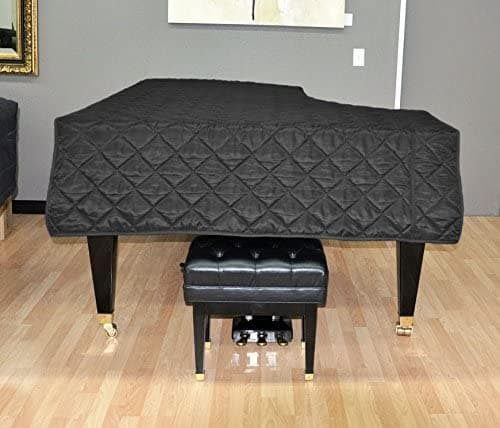 SheetMusicNorthwest Steinway M Piano Cover 5'7" - Funda acolchada de nailon negro con compartimentos laterales Modelo M