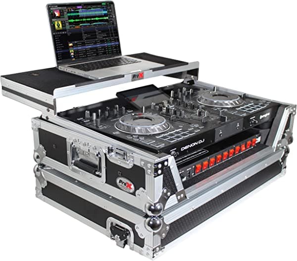 ProX Flight Case for Denon Prime 2 Standalone DJ System with Sliding Laptop Shelf XS-PRIME2 LT