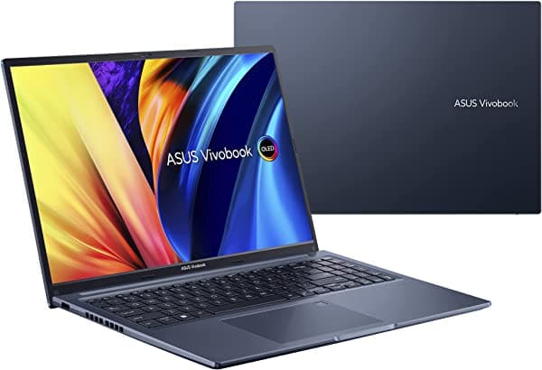 ASUS VivoBook - Laptop 16X, pantalla OLED 4K de 16 pulgadas, CPU Intel Core i7-12700H, gráficos Intel Iris Xe, 16 GB de RAM, SSD de 512 GB, sensor de huellas dactilares, Windows 11 Home, azul silencioso, F1603ZA-DS74