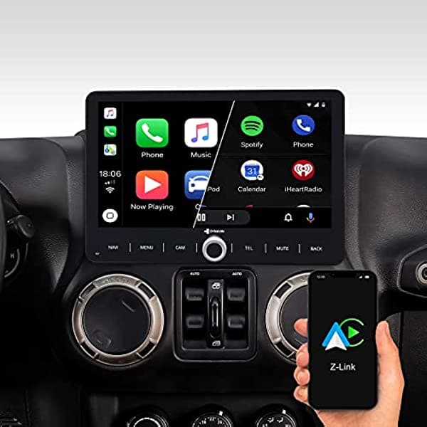 DYNAVIN Estéreo para auto Android de 10 pulgadas para Jeep Wrangler JK 2007-2017 con Apple CarPlay inalámbrico y Android Auto | SiriusXM Radio Ready | Navegación GPS; D8-JP Plus