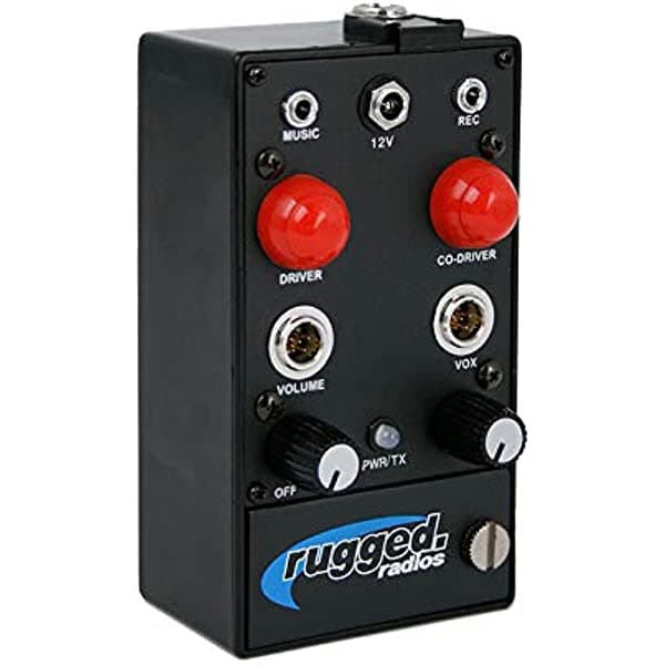Rugged Radios RRP242 Intercomunicador portátil de 2 lugares con entrada de música de 0.138 in