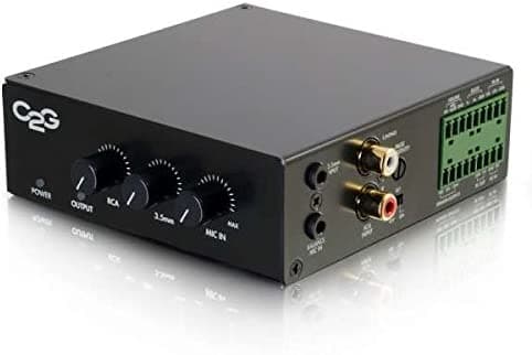 C2G 40881 Amplificador de audio de 25/70V 50W, Clasificación Plenum, compatible con TAA, negro