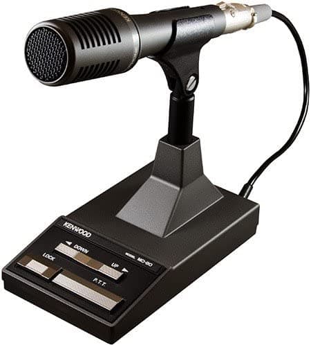 Micrófono de escritorio compatible con DSP MC-90 Kenwood original con función de bloqueo UP y Down/PTT y PTT, y con enchufe redondo de 8 pines.