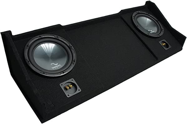 Harmony Audio R104 - Caja para dos subwoofers de 10" compatible con Dodge Ram Ext Club Quad Truck 1998-2001 ‎HA-SUB-PACKAGE374
