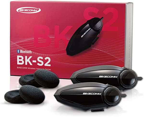 BIKECOMM BK-S2 Auriculares Bluetooth (Duo) - Sistema de intercomunicación de grupo multitarea de audio, compartir música, cancelación de ruido, micrófono de comunicación de voz, para motocicleta, ATV y casco de motocross BK-S2-Parent