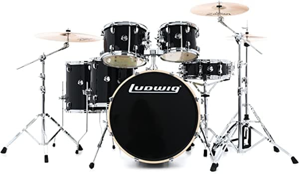 Ludwig Element Evolution LCEE6220 - Batería completa con platillos Zildjian (6 piezas), color negro LCEE622016I