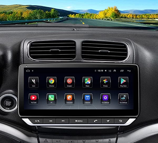 Topdisplay Android 10 Radios Reemplazo para Dodge Journey 2011-2020 Navegación 10.25 pulgadas Pantalla Táctil 4+64G Wireless Carplay Android Auto Bluetooth 4G LTE WiFi Cámara Gratis