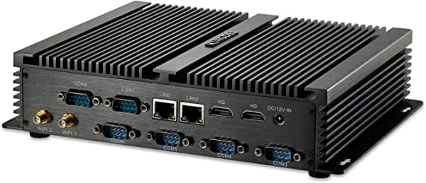 Kingdel Computadora de escritorio, CPU Intel i5, 8 GB de RAM y 256 GB de SSD, Intel HD Graphics 4400,6 x COM RS232,4 x USB 3.0, 2 NICs, 2 puertos HD, Windows 10 Pro, carcasa metálica ‎NC4000