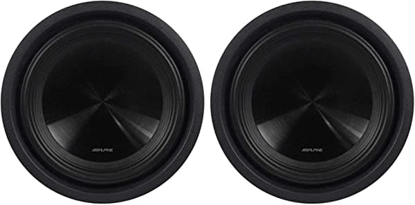 Alpine (2) Subwoofers de camión poco profundos SWT-10S2 de 2 ohmios de 10 pulgadas de 2000 W (2) SWT-10S2