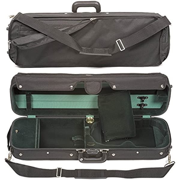 bobelock Hill estilo Lite 6002 4/4 Violín Caso con interior de terciopelo verde 4334401809