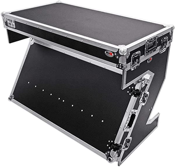 PRO X CASES Prox XS-ZTABLE mesa de DJ portátil estilo Z flight case con manijas + ruedas