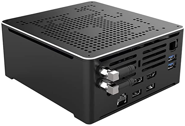 HUNSN Mini PC 4K, HTPC, NUC, servidor pequeño, compatible con Proxmox, Vmware, ESXI, KODI, Intel 8 núcleos I9 9880H, BY02, DP, HDMI, tipo C, 2 x LAN, Barebone, sin RAM, sin almacenamiento, sin sistema BY02-I9 9880H-Barebone